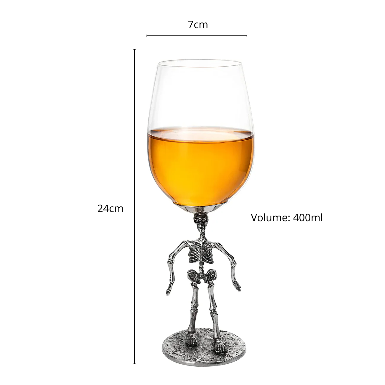 Stemmed Skeleton Wine Glass Set of 2 - Keen Glass Solutions