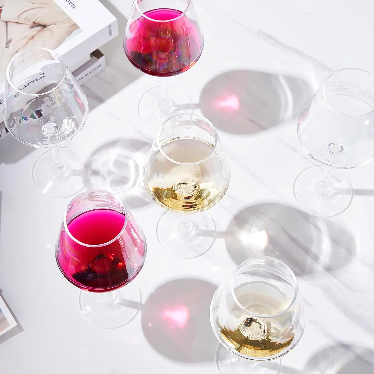 Unbreakable Stemmed Wine Glasses, Tritan Acrylic | Set of 6, (18oz) - Keen Glass Solutions
