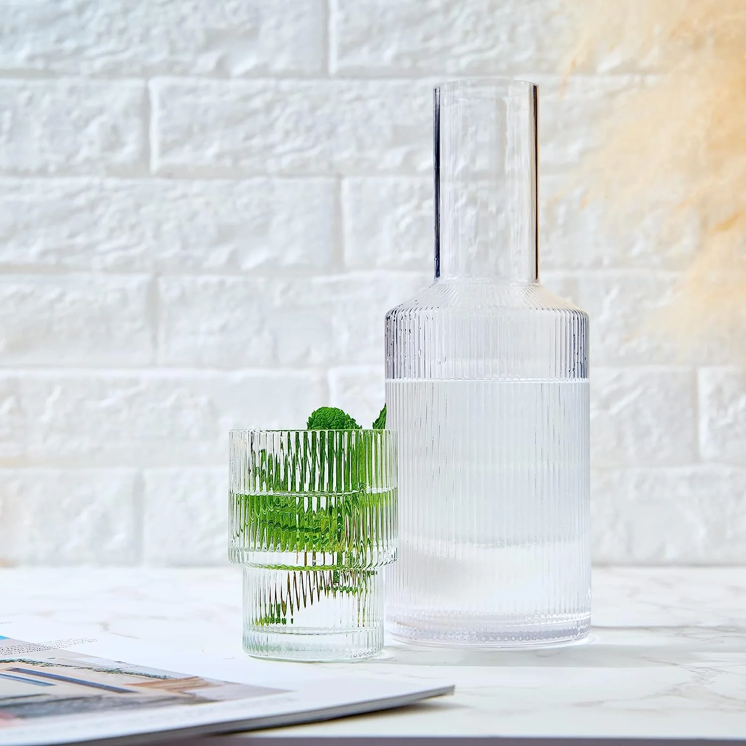 Bedside Water Carafe & Tumbler Set | 2-Piece Set | 900 ML - Keen Glass Solutions