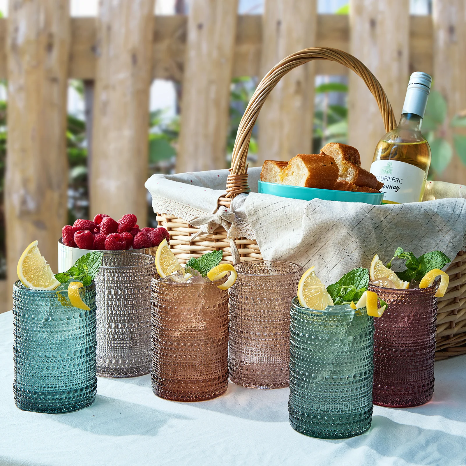 Beaded Highball Drinking Glasses | Set of 6 - Keen Glass Solutions
