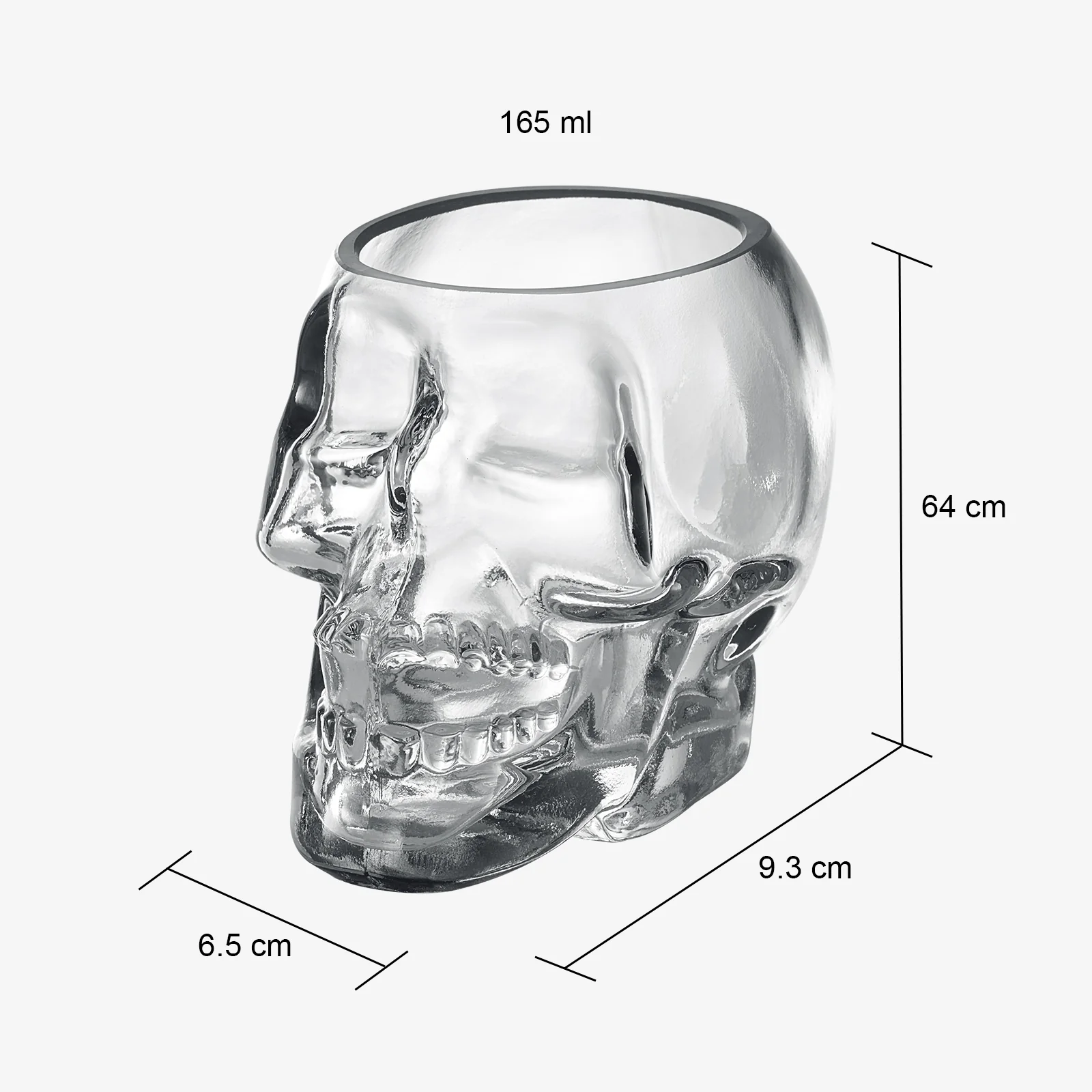 Skull Shot Glasses Set of 6 - 3oz Skull Glasses 3