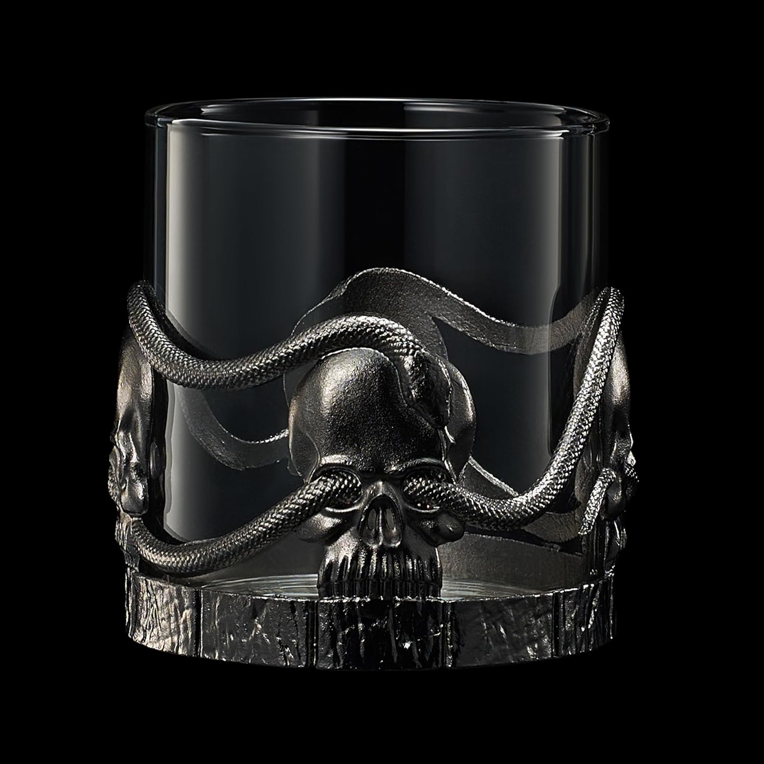 Skull & Snake Pewter Whiskey, Wine, Beer & Water Drinking Glass -12.5oz Set of 2 - Keen Glass Solutions