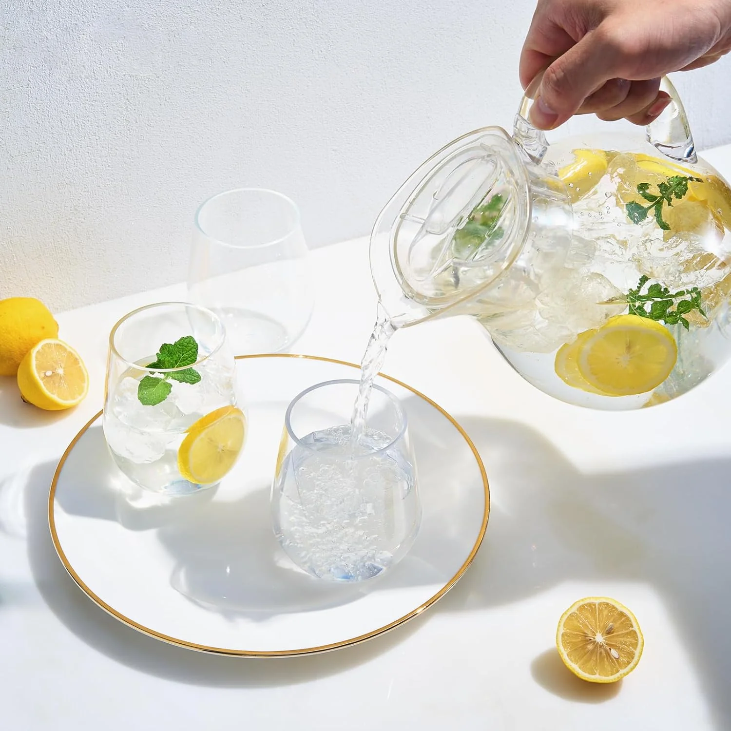 Unbreakable Acrylic Beverage Pitcher with Lid (72 oz) - Keen Glass Solutions