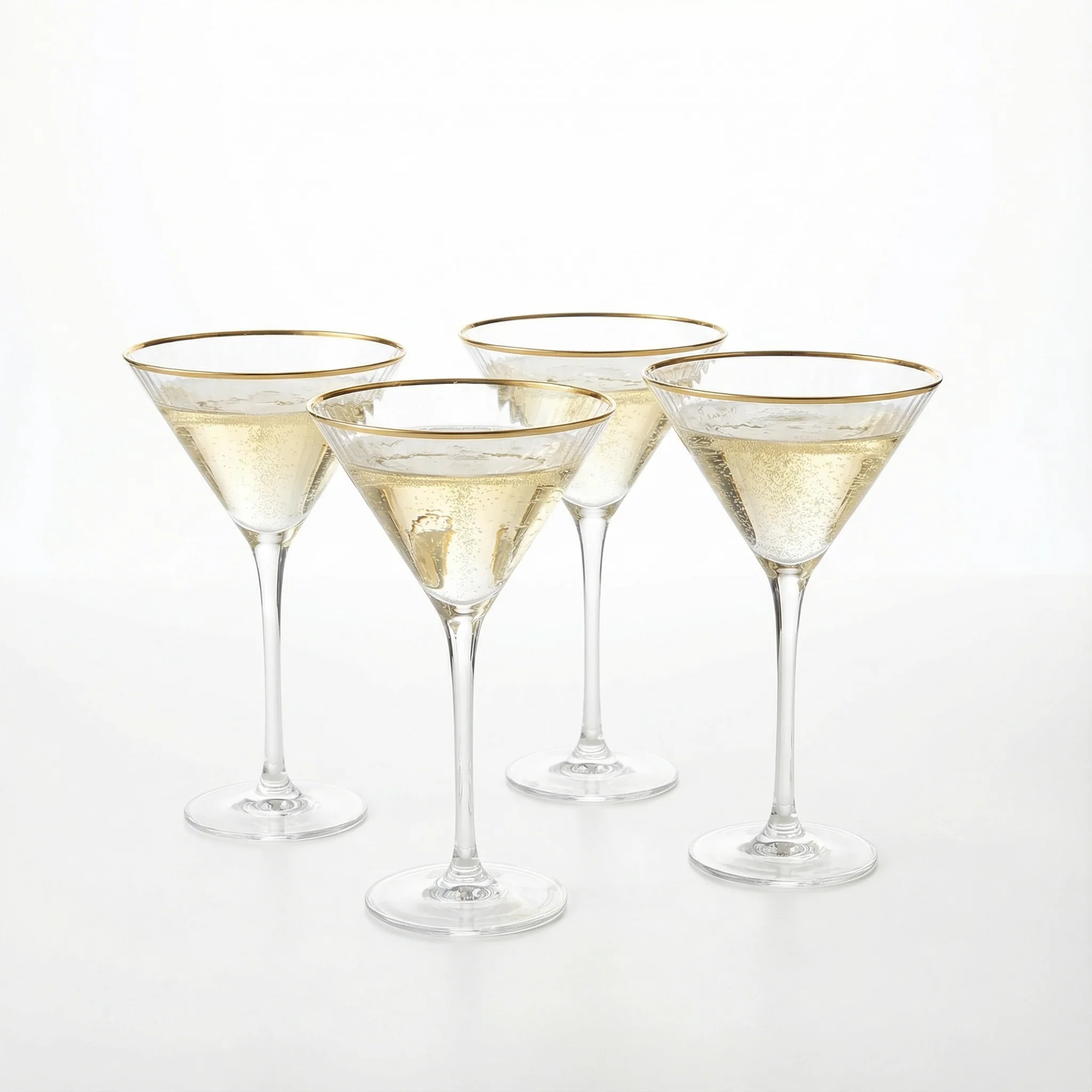 The Wine Savant Gold Rim Glasses 10 oz, Set of 4 Gold Rim Classic Manhattan Glasses - Keen Glass Solutions