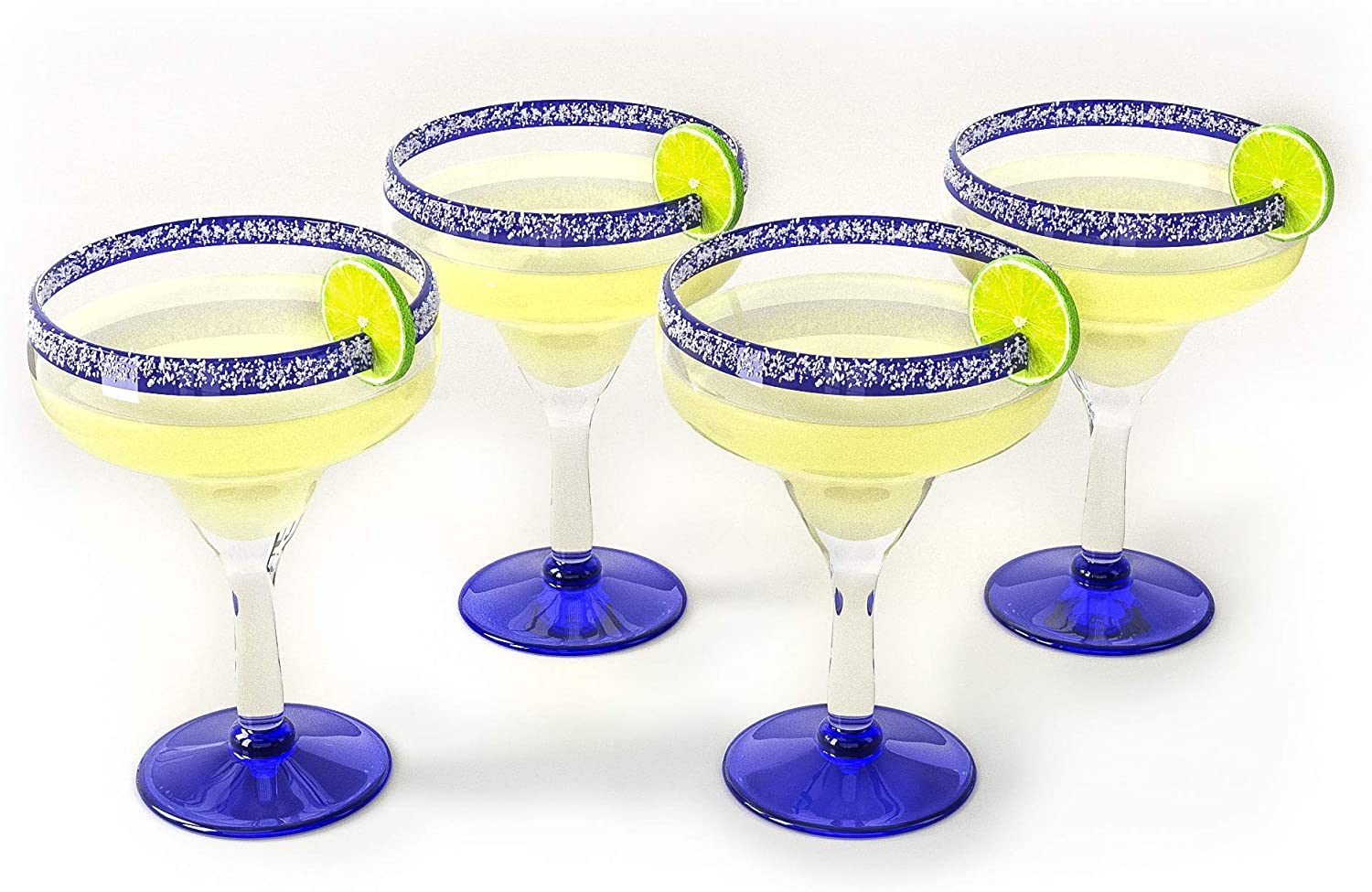 Mexican Hand Blown Glass – Set of 4 Large 16oz - Keen Glass Solutions