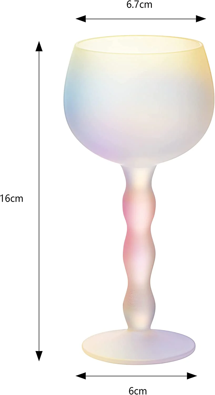 Aesthetic Iridescent Cloud Elegant Crystal Wine - 7 oz Rim Set of 2 - Keen Glass Solutions