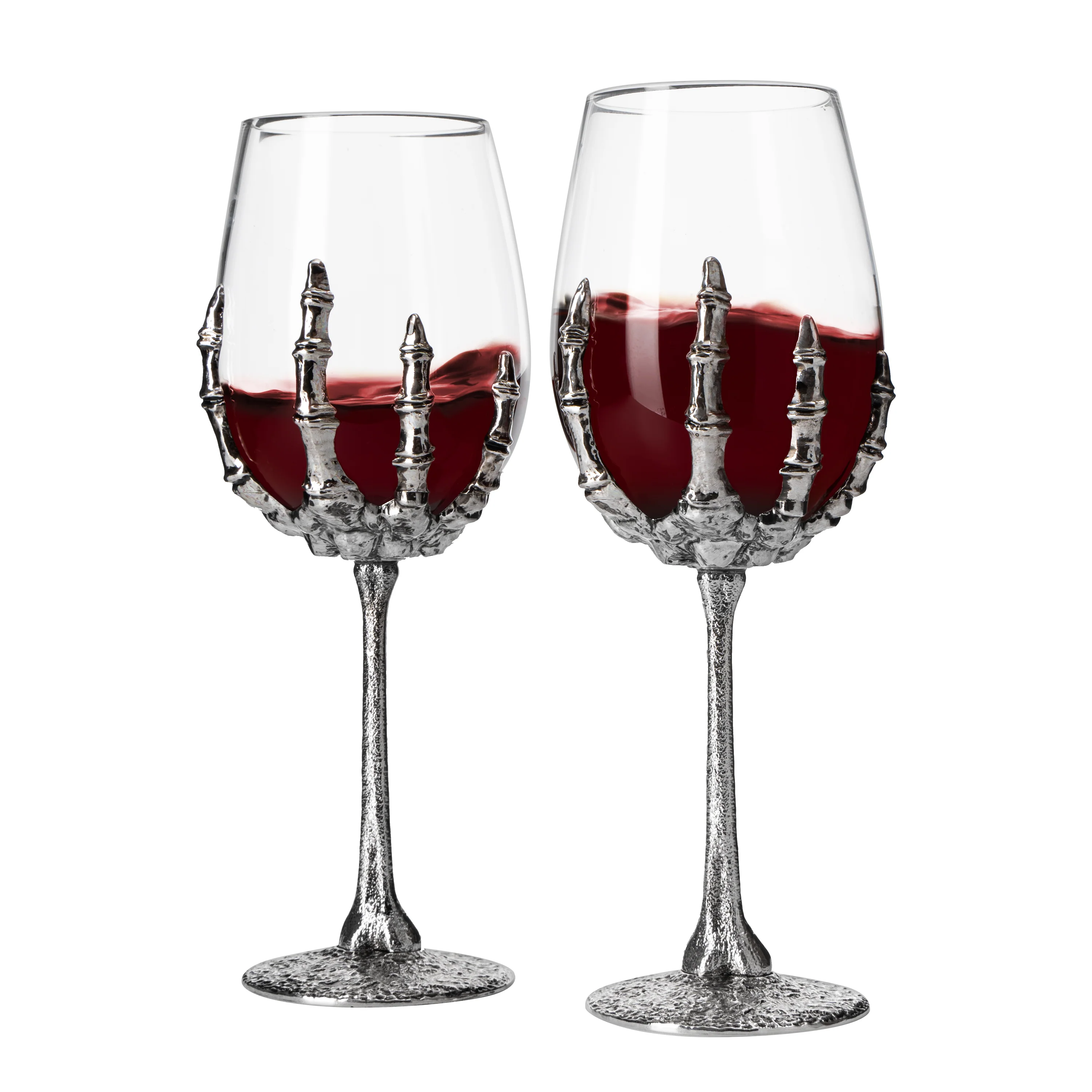 Stemmed Skeleton Wine Glasses Set of 2 - Keen Glass Solutions