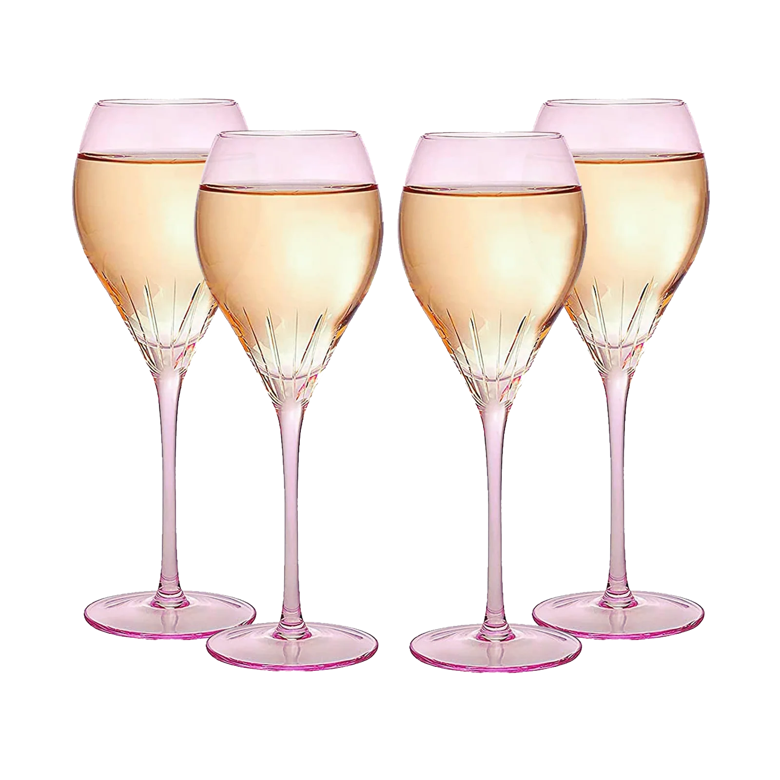 Paris Collection Crystal Pink Balloon Wine Glasses, 14 oz Set of 4 - Keen Glass Solutions