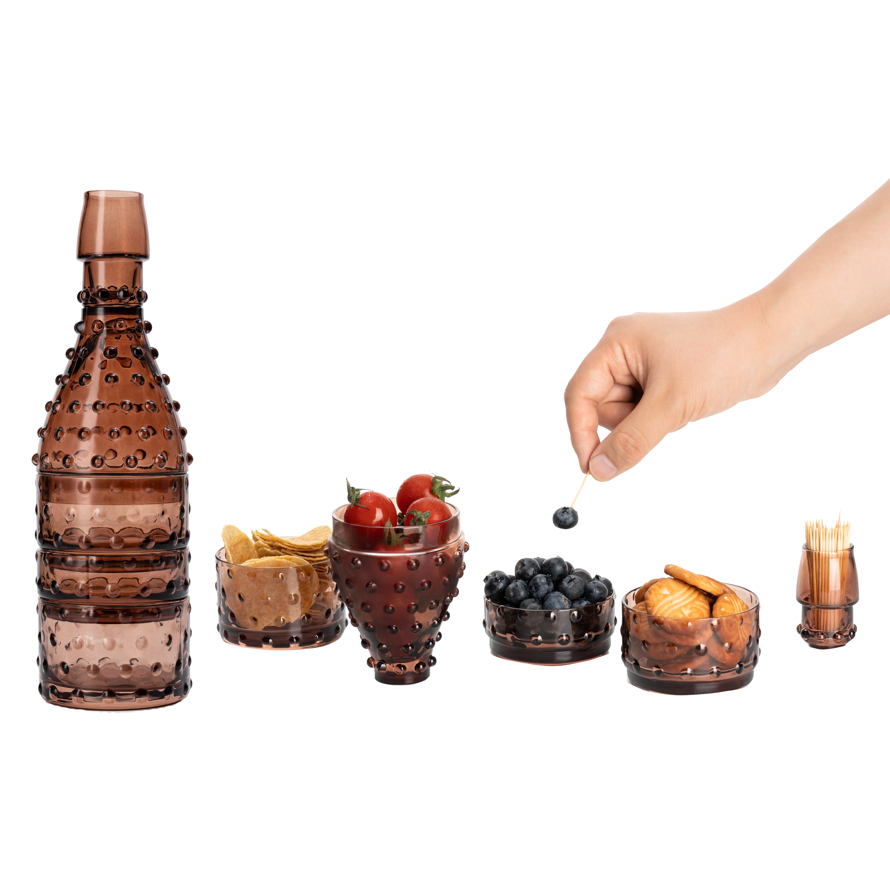 Essential Stacking Bowls & Drinking Glasses, 5 Tier - Keen Glass Solutions