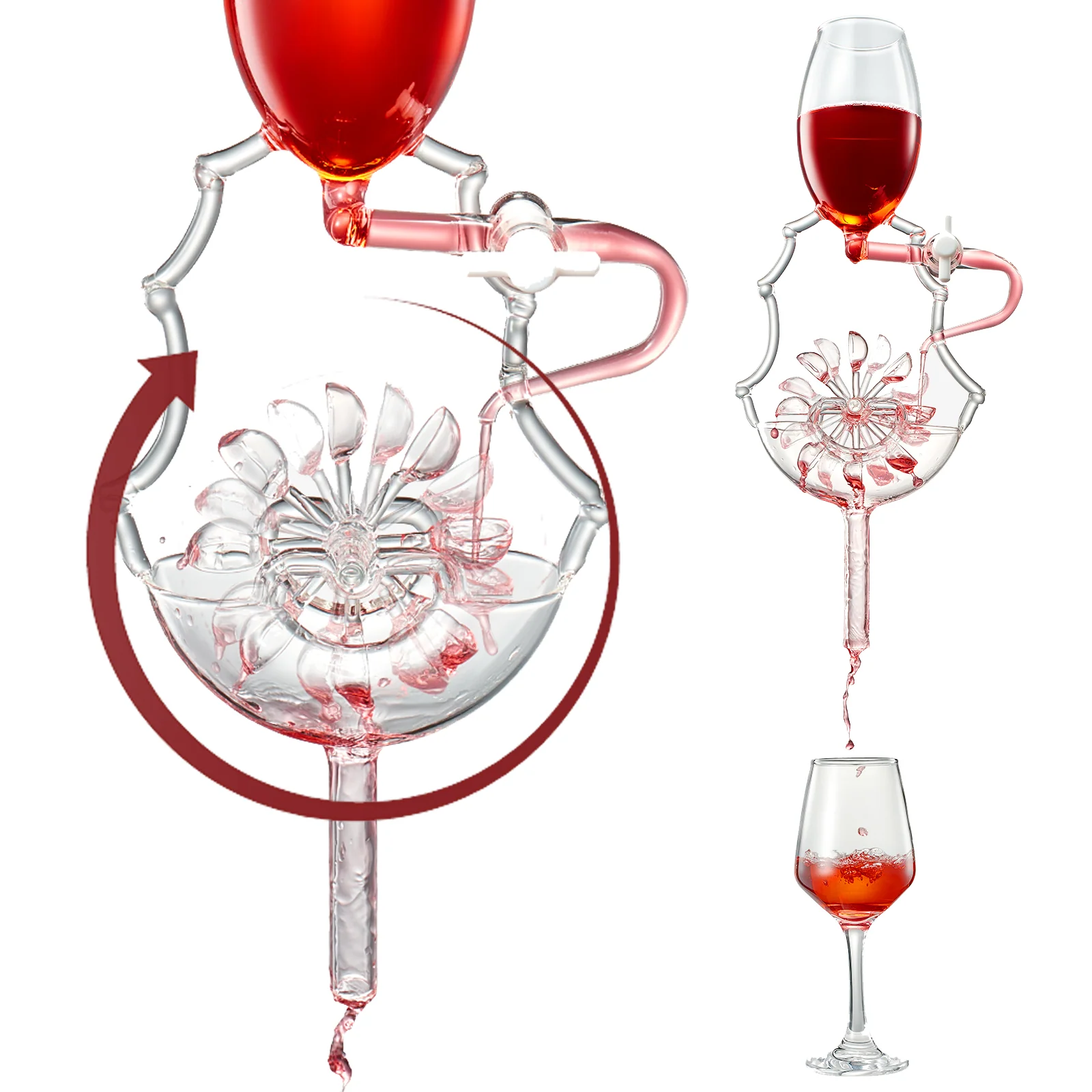 Wine Glass Wheel Decanting & Aerator Set - Keen Glass Solutions
