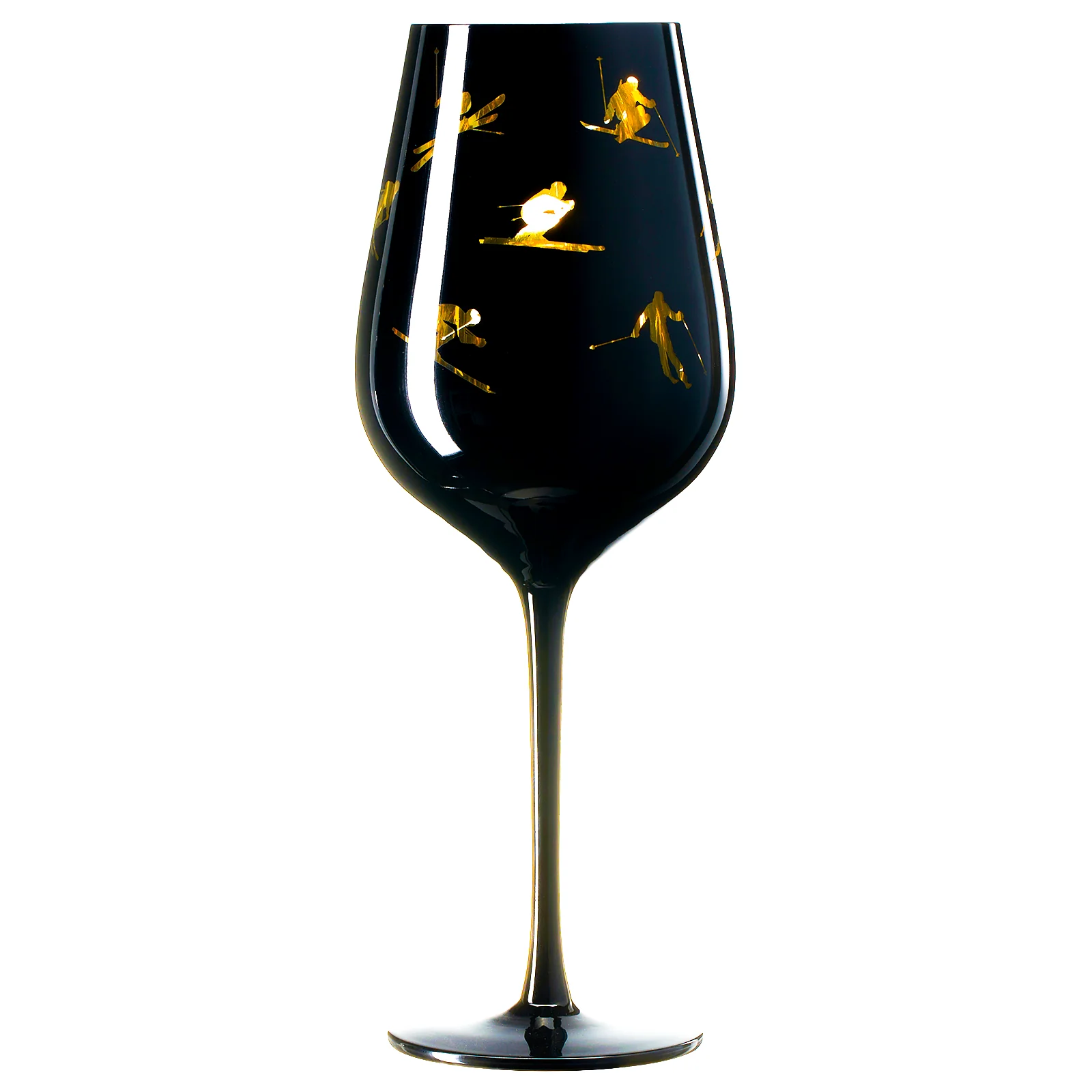 Crystal Stemmed Skiing, Apres Ski Skiier Wine Glasses - 1 Glass - 14oz - Keen Glass Solutions