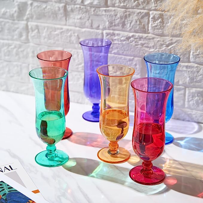 Unbreakable Color Hurricane Glasses | Set of 6, 14 oz - Keen Glass Solutions