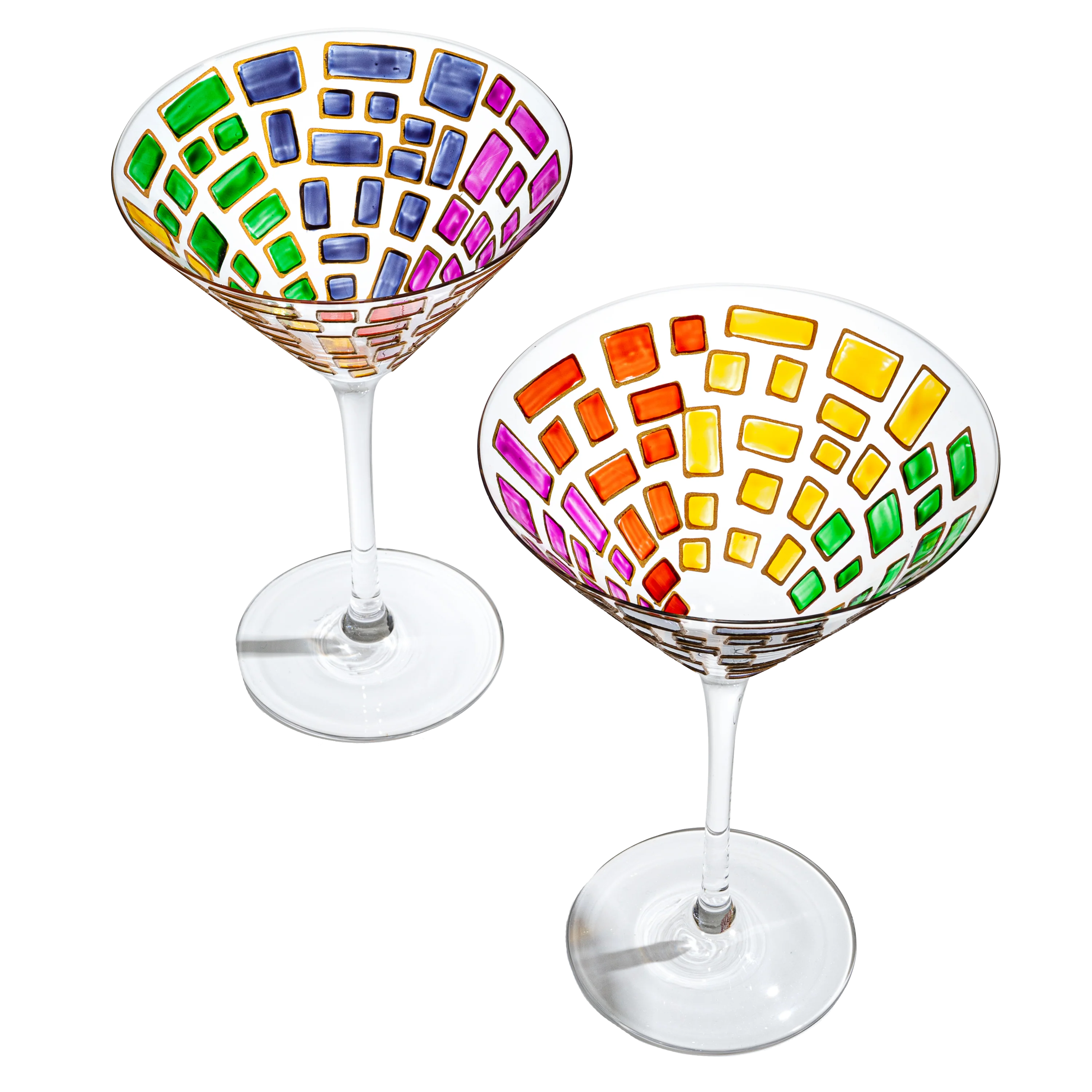 Renaissance Holiday Stained Glass Windows, (Martini Glasses) - Keen Glass Solutions