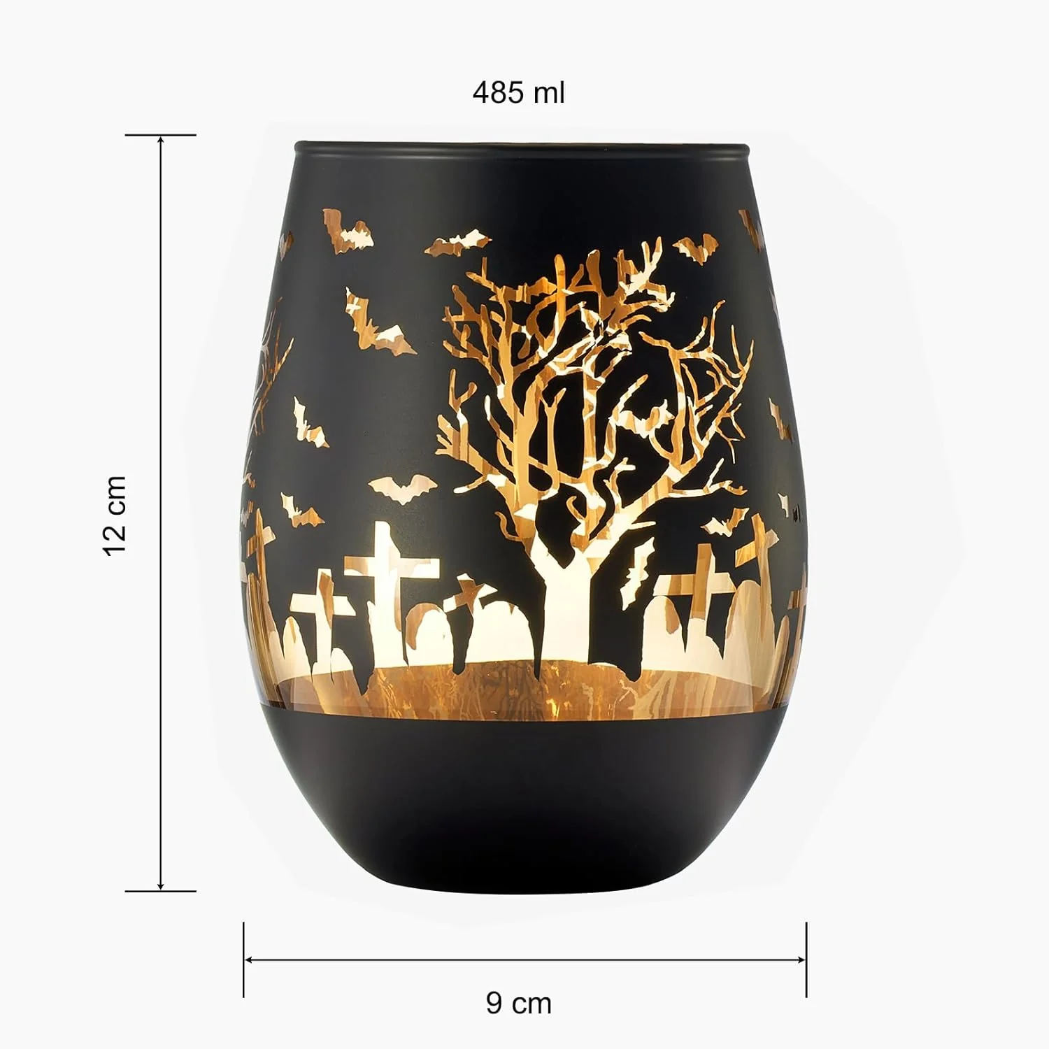 Crystal Halloween Stemless Wine Glass - Set of 2 - Keen Glass Solutions