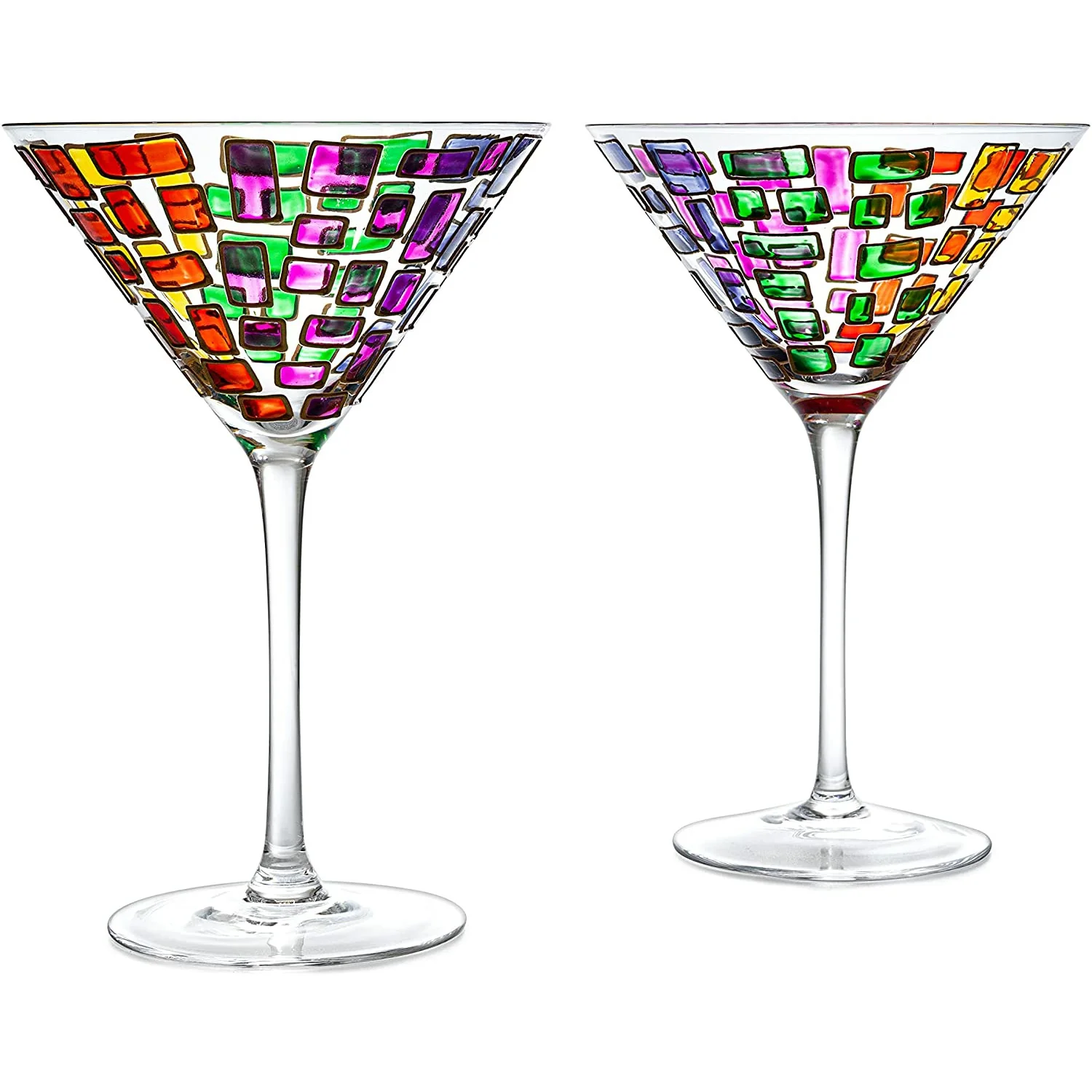 Renaissance Holiday Stained Glass Windows, (Martini Glasses) - Keen Glass Solutions