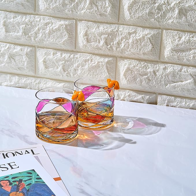 Artisanal Hand Painted Whiskey - 9.6 OZ Glassware - Keen Glass Solutions