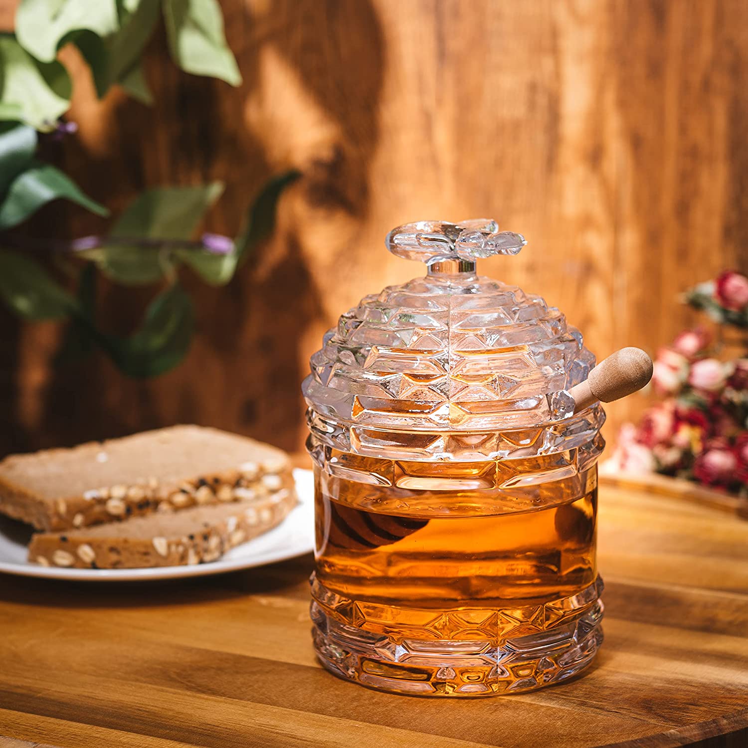 Crystal Bee Honey Dish Jar, Gift 6