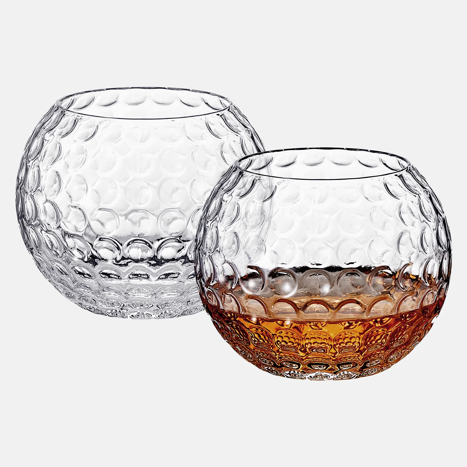Golf Whiskey Glasses | 15 OZ Golf Ball Shaped - Keen Glass Solutions
