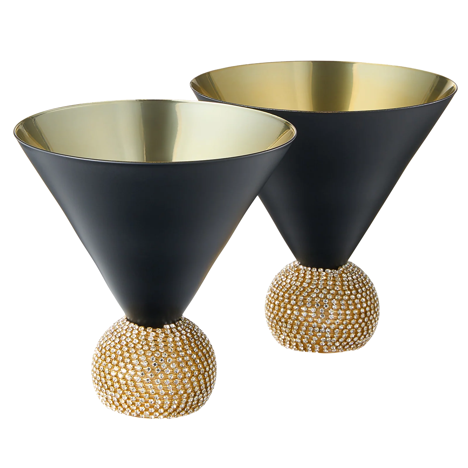 The Wine Savant Diamond Studded Martini Glasses Set of 2 - Keen Glass Solutions