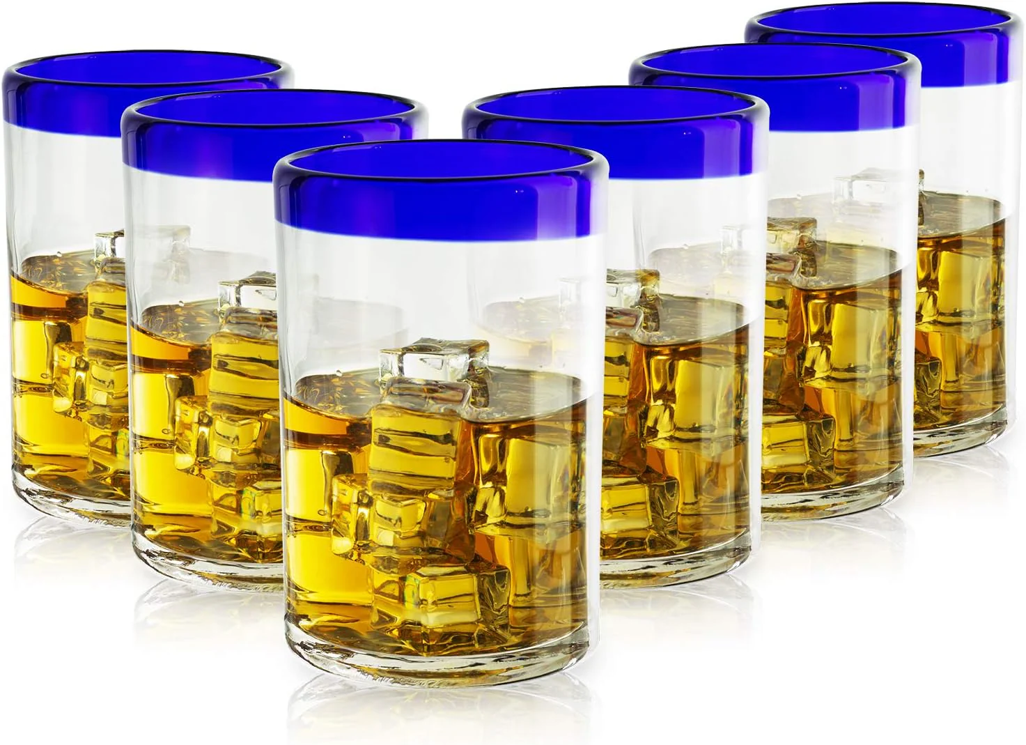 Hand Blown Mexican Drinking Glasses – Set of 6 (Cobalt) - Keen Glass Solutions