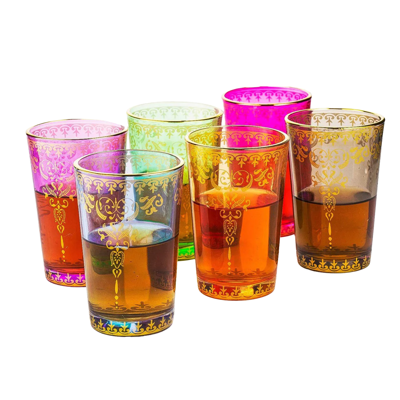 Moroccan Glasses Artisan Hand-Made, 170 ml (6 Colors) - Keen Glass Solutions