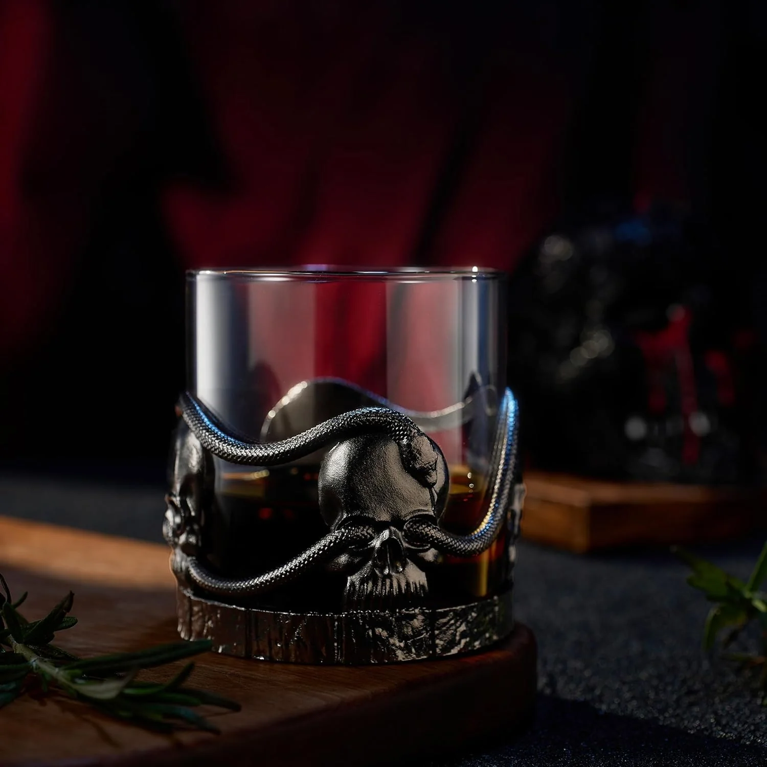 Skull & Snake Pewter Whiskey, Wine, Beer & Water Drinking Glass -12.5oz Set of 2 - Keen Glass Solutions