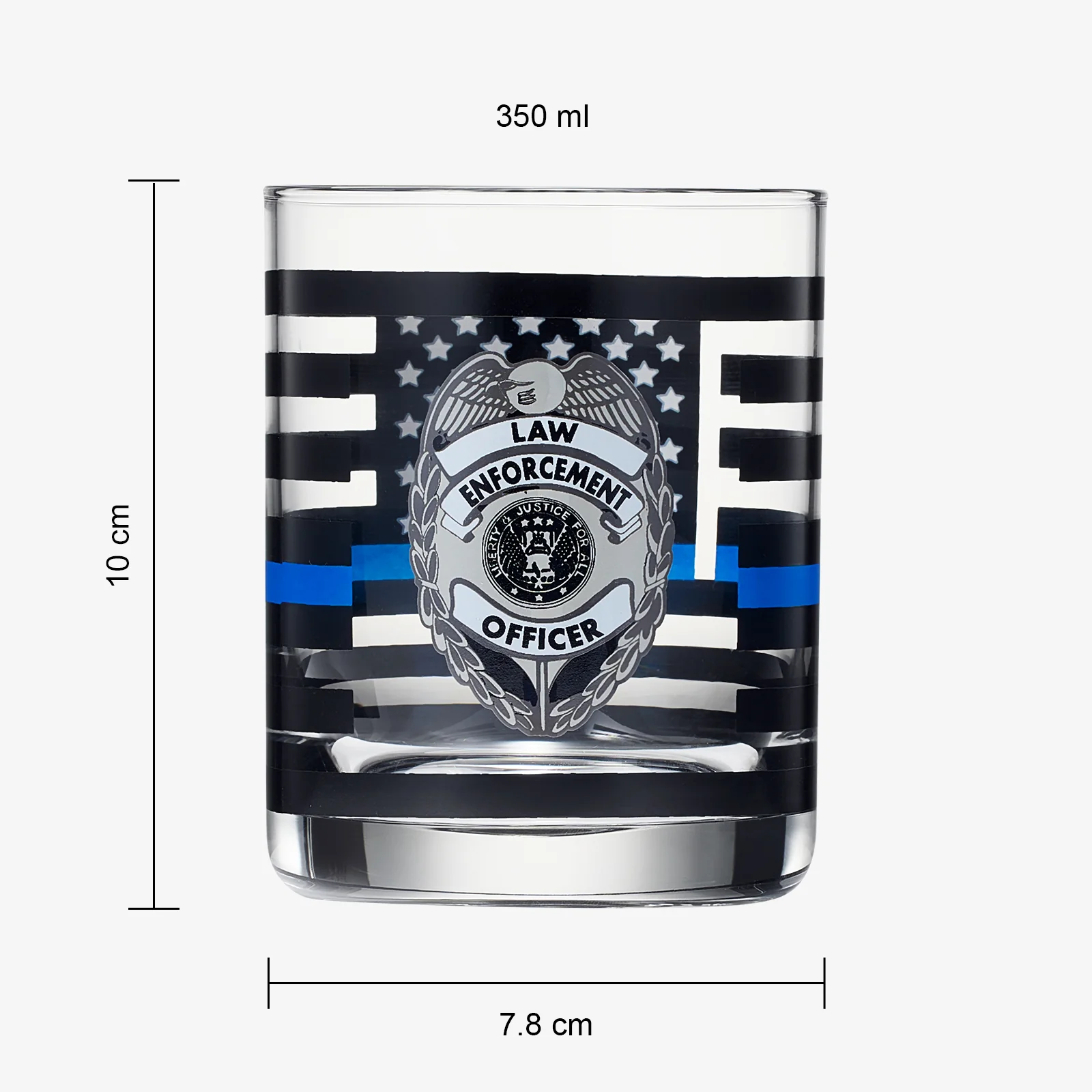 Police Whiskey Glasses | Set of 2 | 12 OZ - Keen Glass Solutions