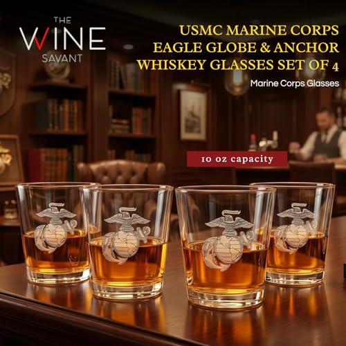 Marine Whiskey & Wine Glasses Set of 4 - Keen Glass Solutions