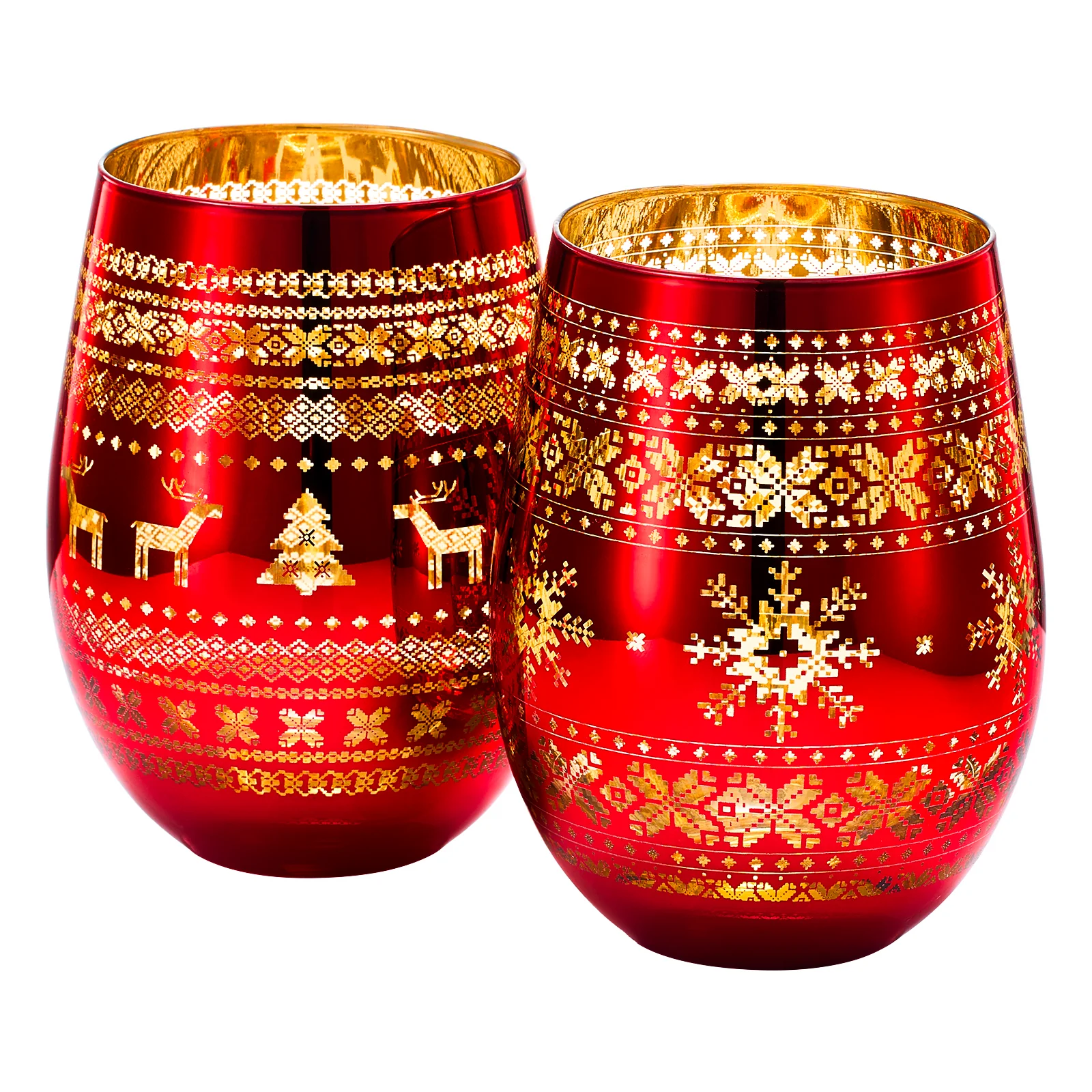 Crystal Christmas Tree Wine & Water Glasses - Set of 2 - Keen Glass Solutions