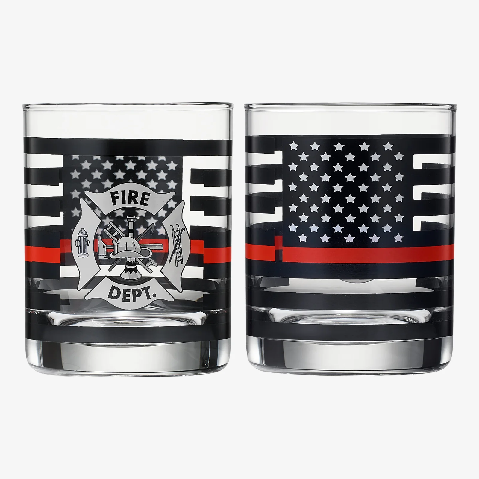 Firefighter Whiskey Glasses | Set of 2 | 12 OZ - Keen Glass Solutions