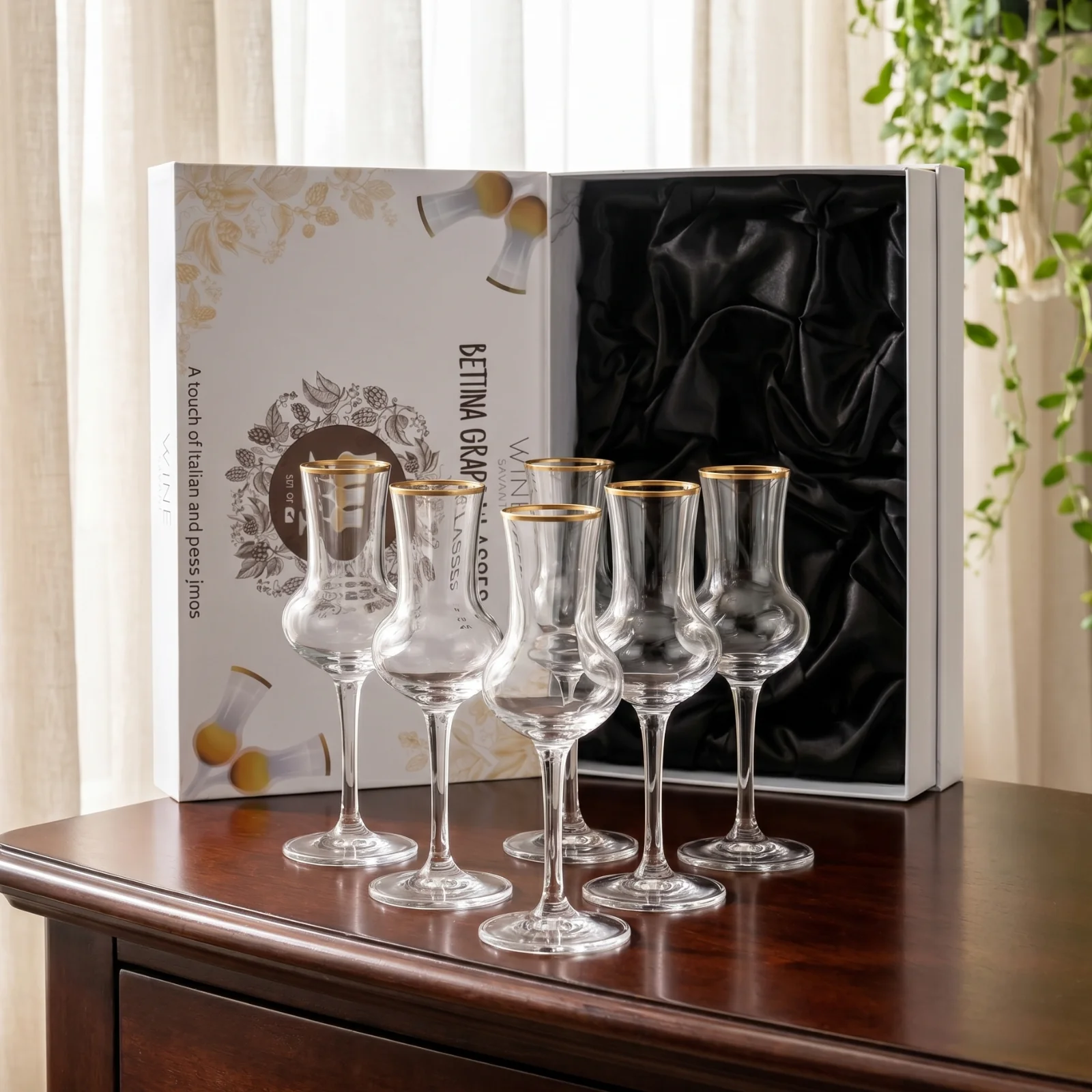 The Wine Savant Crystal Set of 6 Grappa Glasses 3oz - Keen Glass Solutions