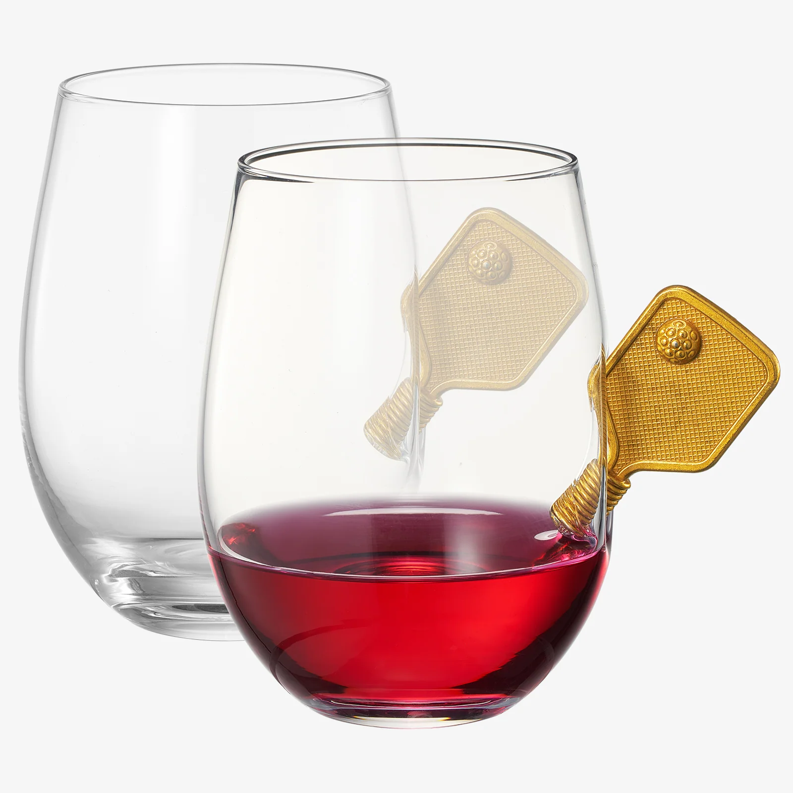 Pickleball Stemless Wine Glasses | Set of 2 (17.5 OZ) - Keen Glass Solutions