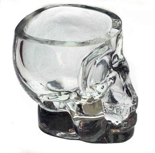 Monkey and Heroes Extra Large Skull Shot Glasses Set of 4 - Keen Glass Solutions