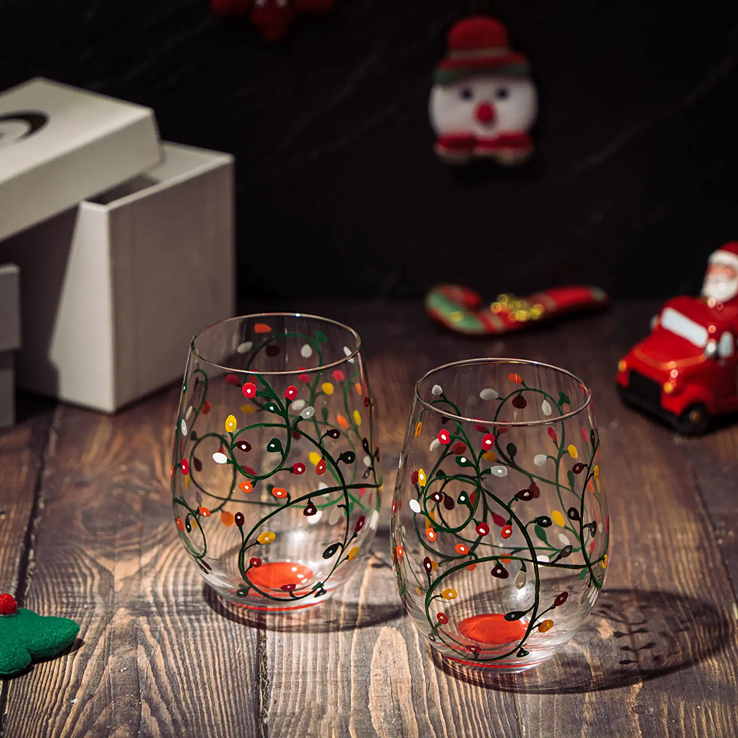 Themed Lights Stemless Wine & Water Glasses - Keen Glass Solutions