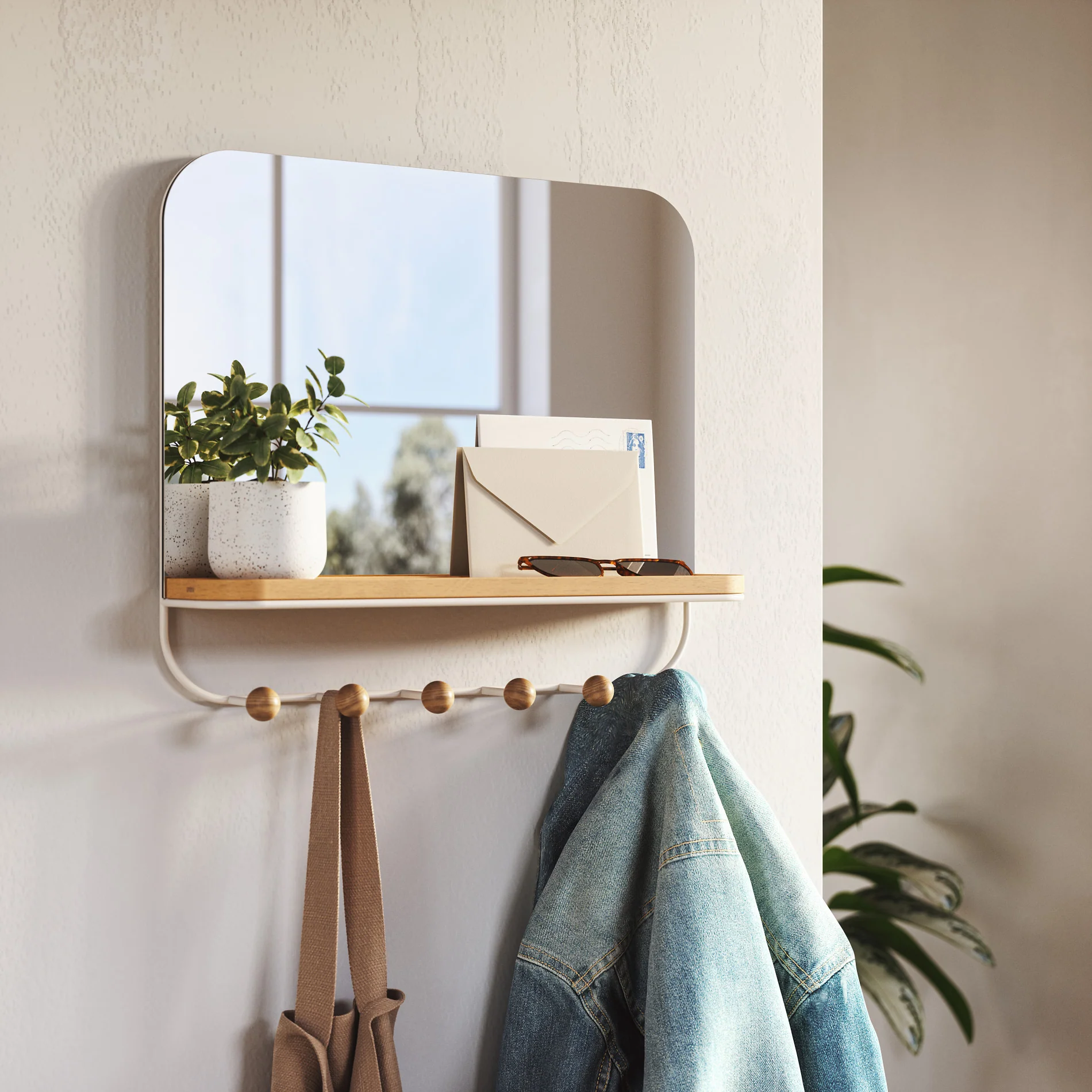 Estique Mirror with Hooks - Keen Glass Solutions