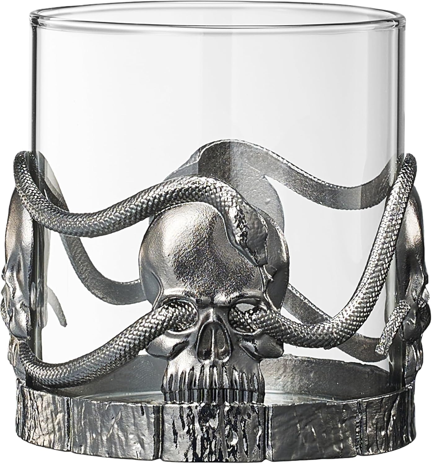Skull & Snake Pewter Whiskey, Wine, Beer & Water Drinking Glass -12.5oz Set of 2 - Keen Glass Solutions