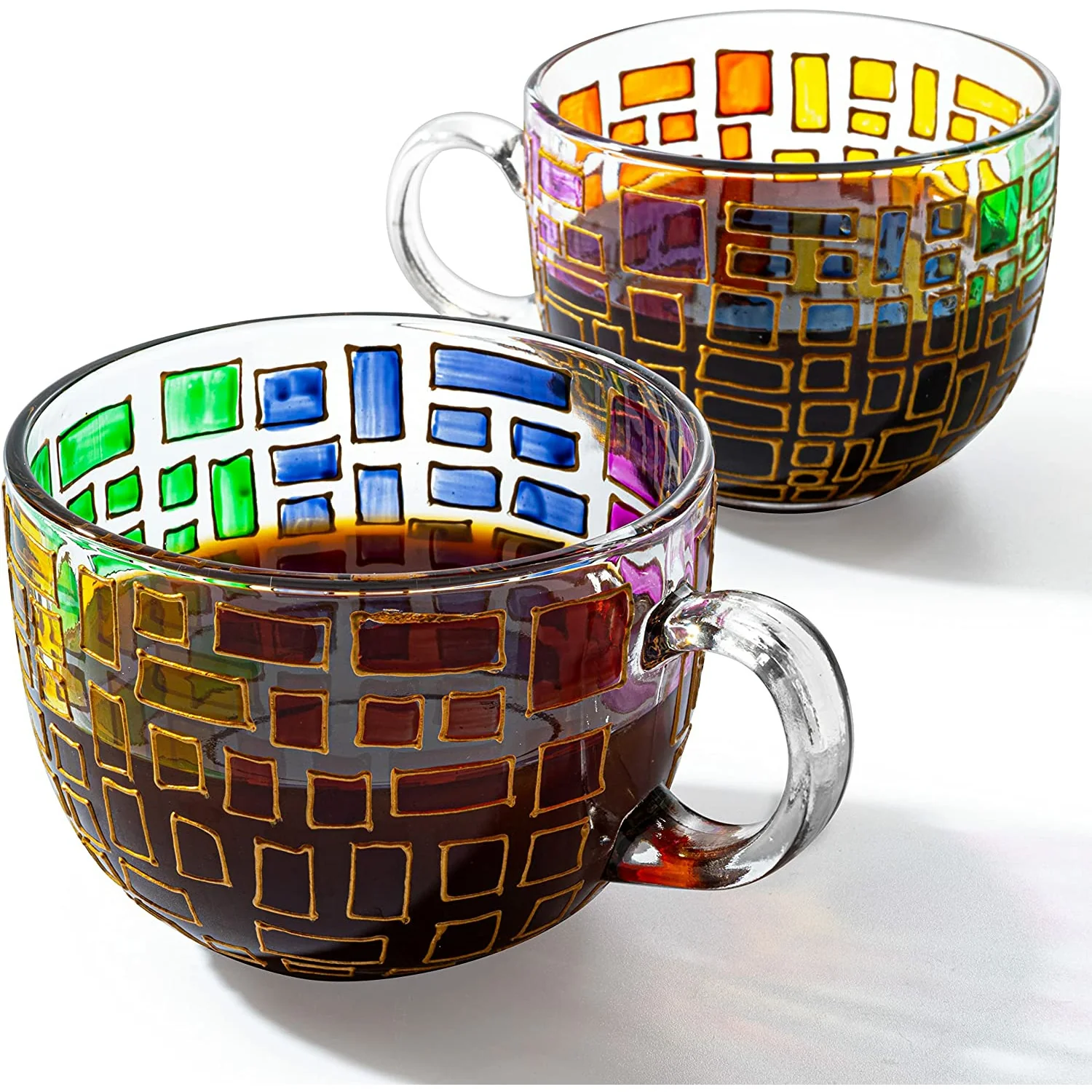 Renaissance Stained Glass Windows Mugs, Set of 2 - Keen Glass Solutions