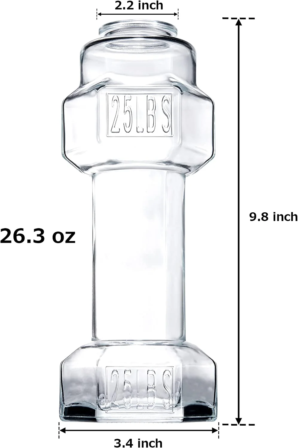 The Wine Savant Set of 4, Dumbbell Beer & Whiskey Glasses, 26oz Glass - Keen Glass Solutions