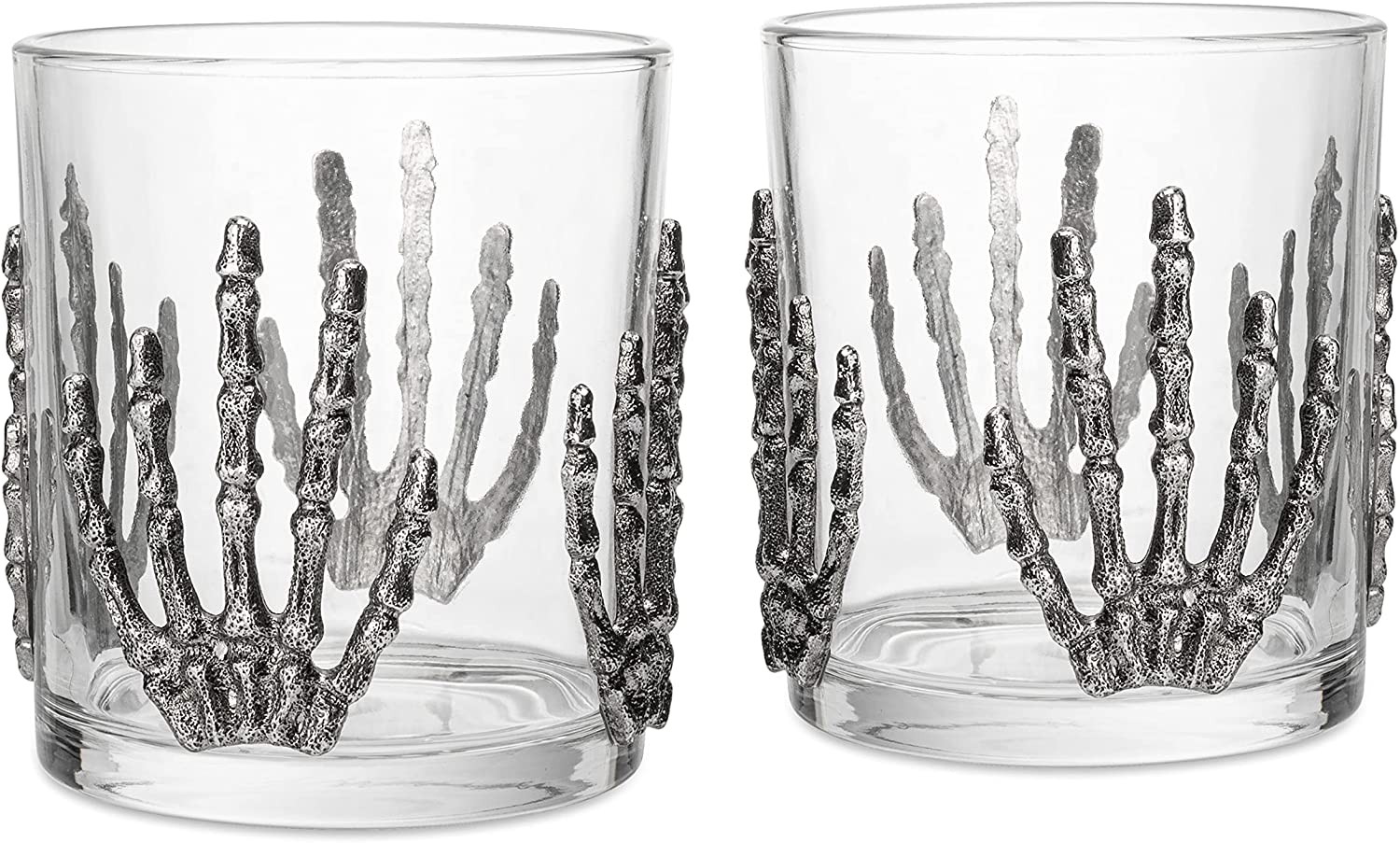 The Wine Savant Skeleton Hand Wine Glass Set of 2 - Keen Glass Solutions