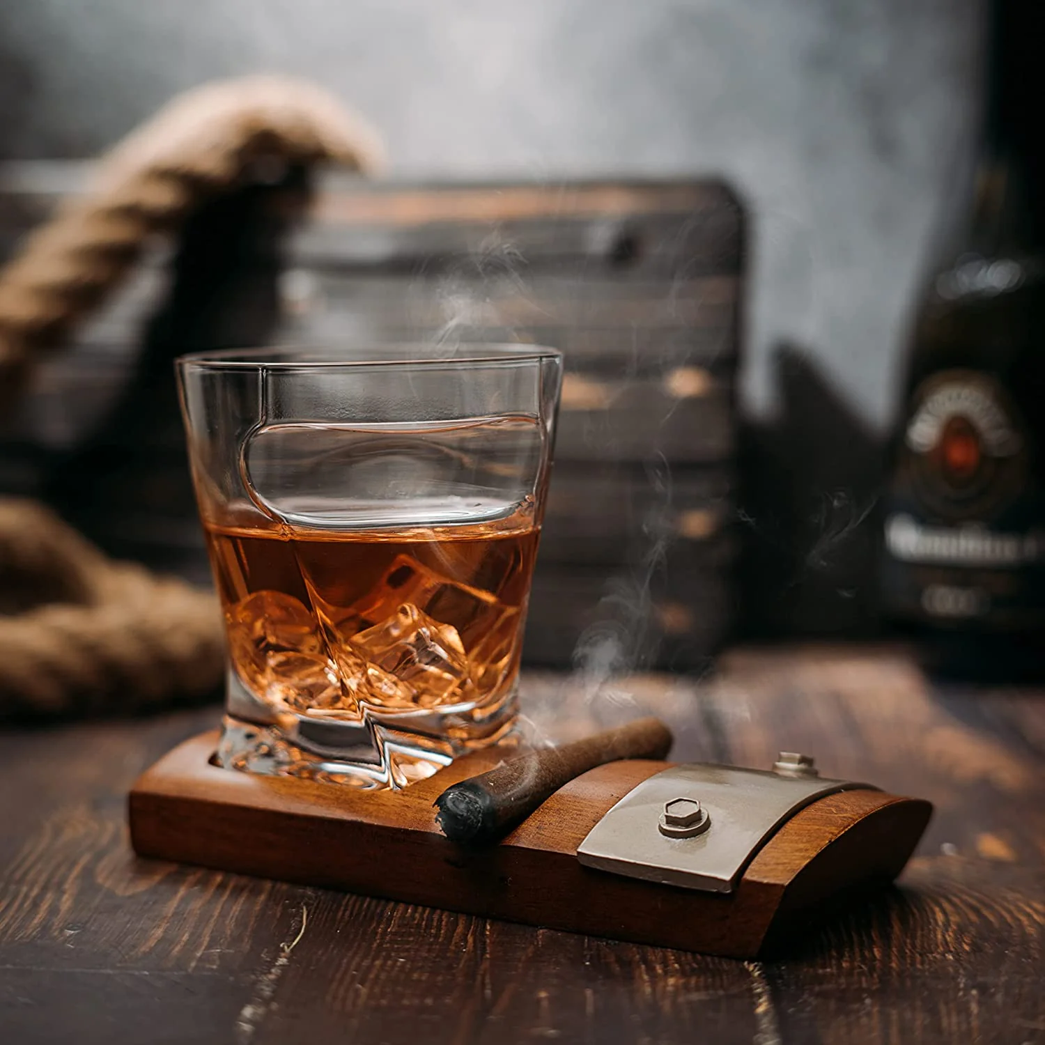 Glass & Coaster & with A Unique Whiskey Glass Slot - Keen Glass Solutions