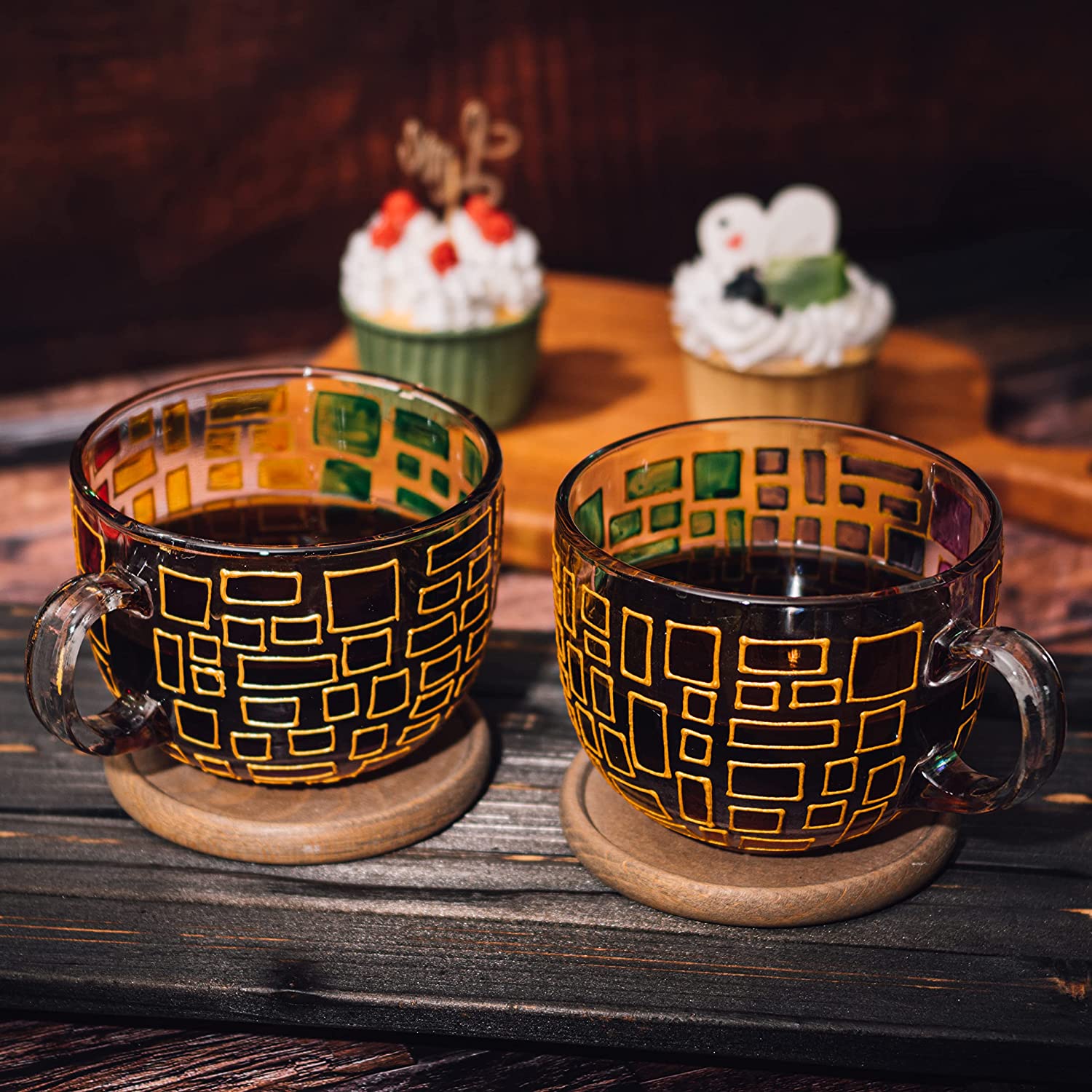 Renaissance Stained Glass Windows Mugs, Set of 2 - Keen Glass Solutions