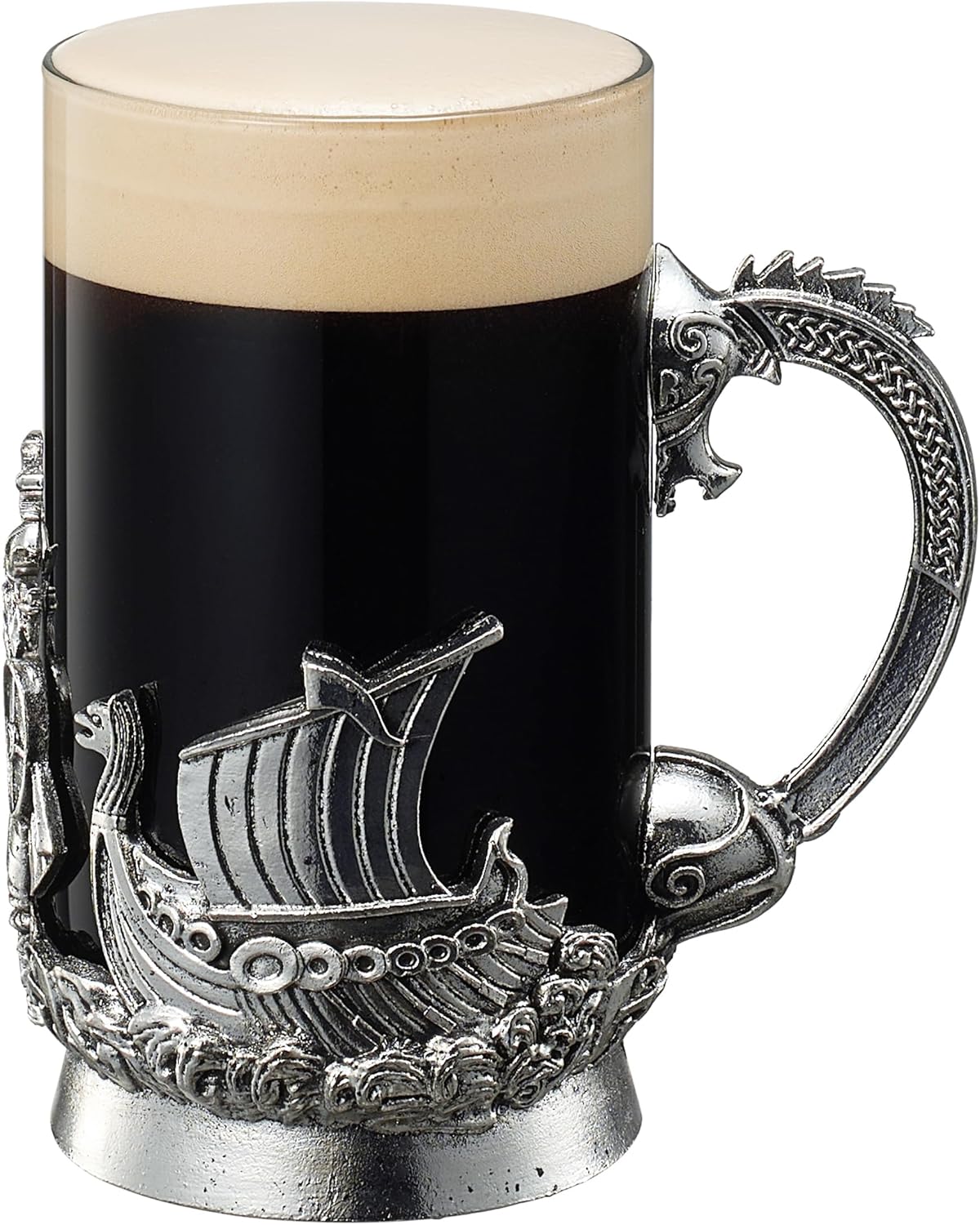 Viking & Mythological Pewter Beer & Water Drinking Glass - 18oz SINGLE - Keen Glass Solutions