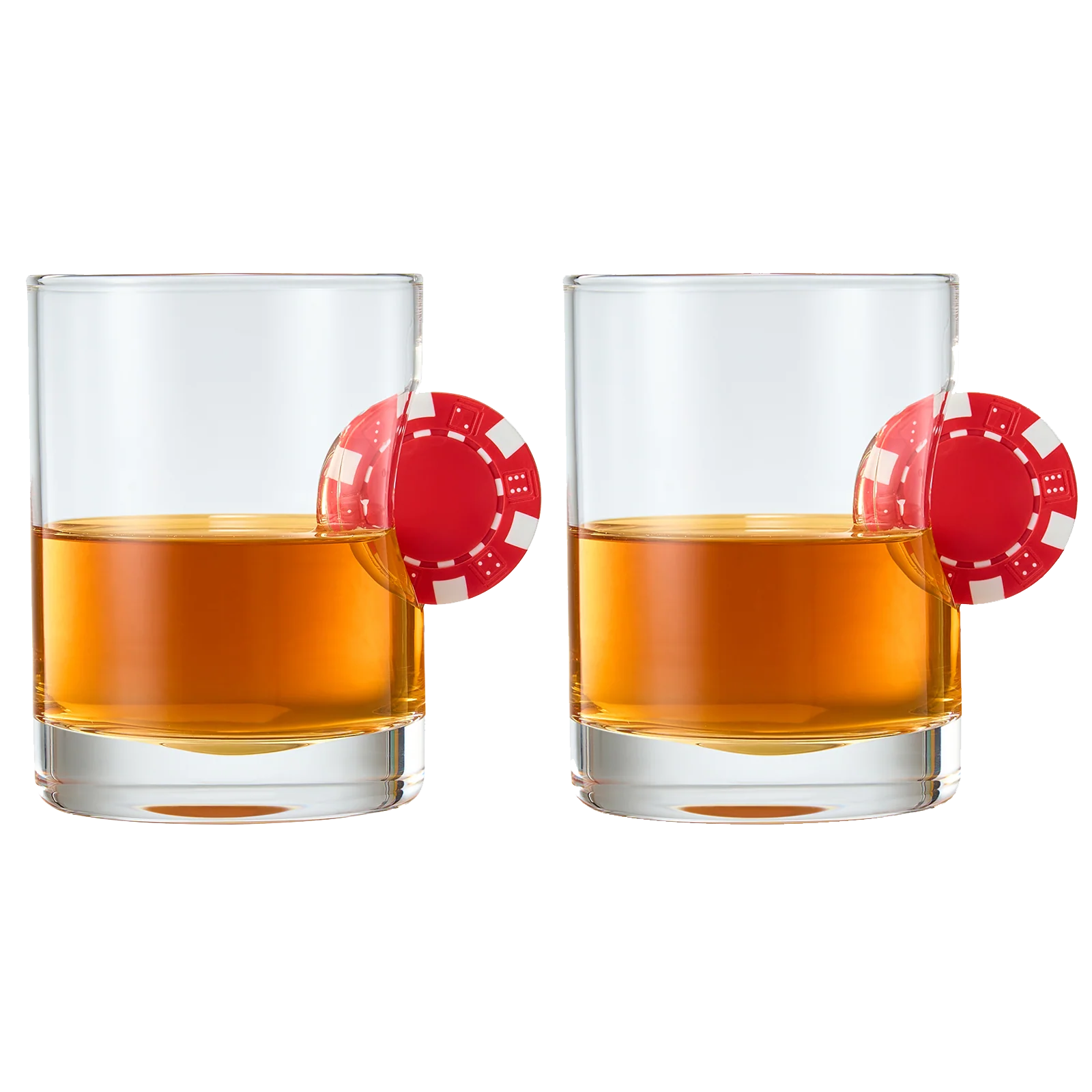 Poker Chip Whiskey & Wine Glasses | Set of 2 (20 OZ) - Keen Glass Solutions
