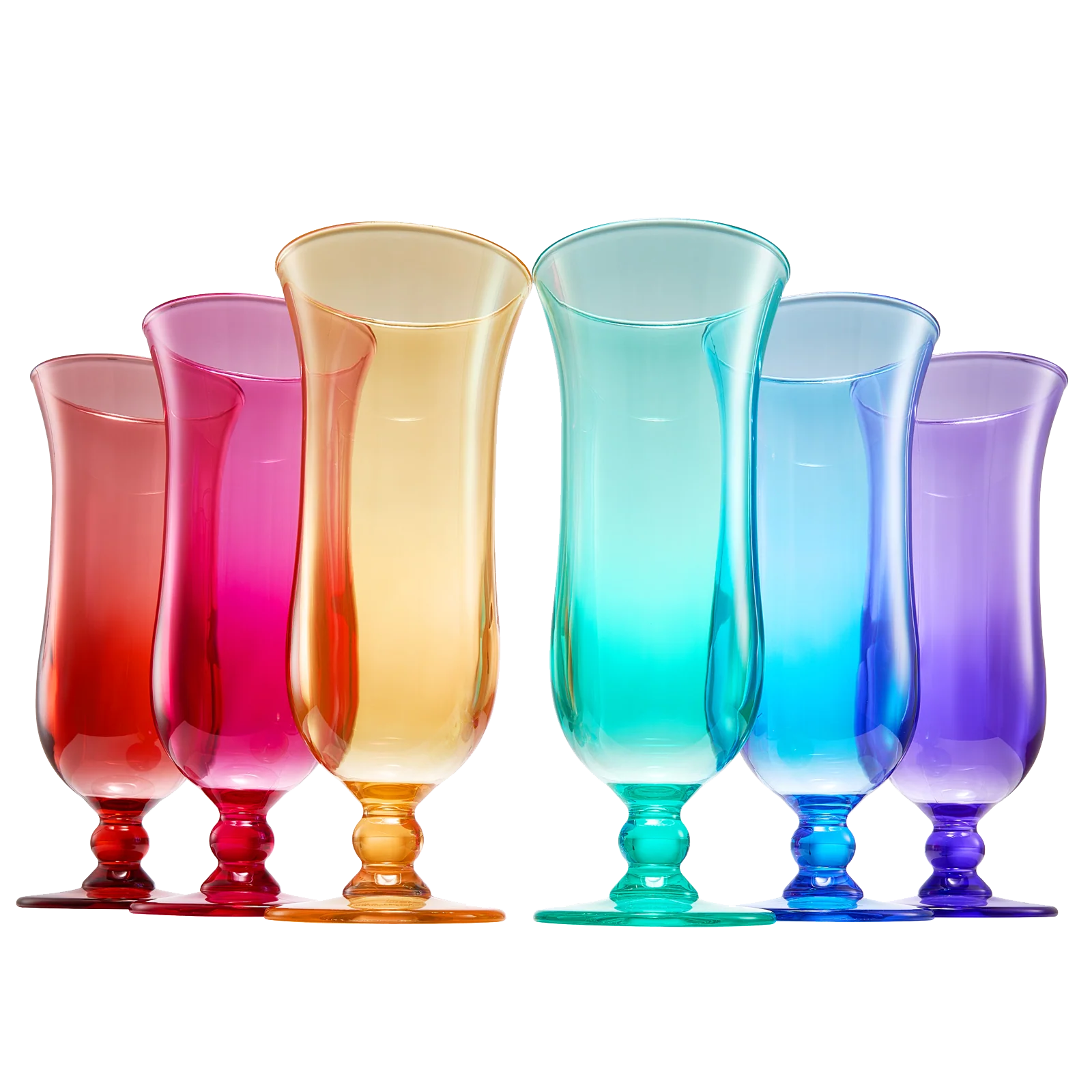 Unbreakable Color Hurricane Glasses | Set of 6, 14 oz - Keen Glass Solutions