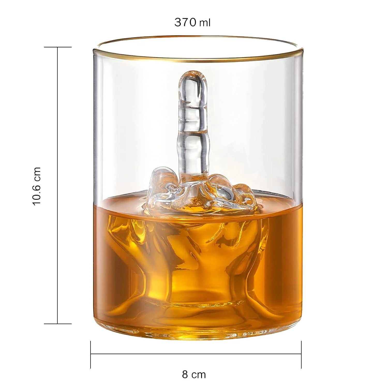 Middle Finger Gifts Whiskey Glass | SINGLE | (12.5 OZ) - Keen Glass Solutions