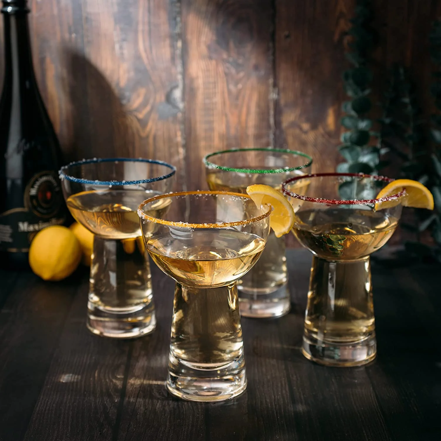 Hand Blown Margarita Glass – Luxury Hand Blown Confetti (Colorful) - Keen Glass Solutions