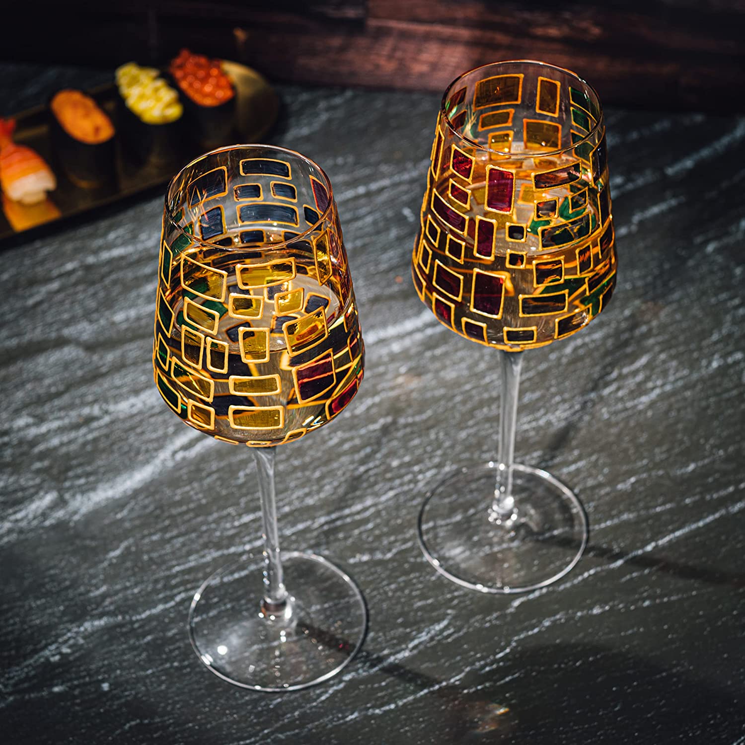 Renaissance Stained Glass Windows, (Stemmed Wine Glasses) - Keen Glass Solutions