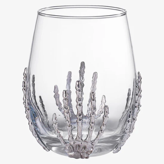 Stemless Skeleton Wine Glass | SINGLE | 17oz - Keen Glass Solutions