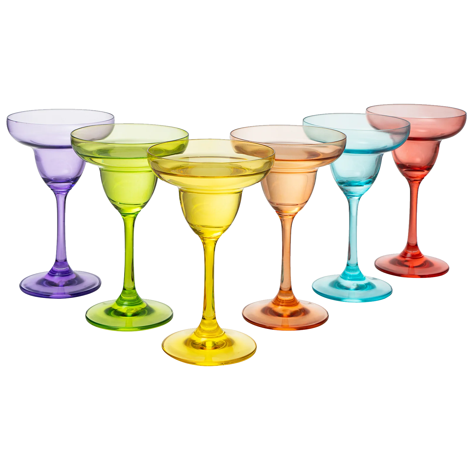 The Wine Savant Hand Blown Colorful Margarita (Set of 6) - Keen Glass Solutions
