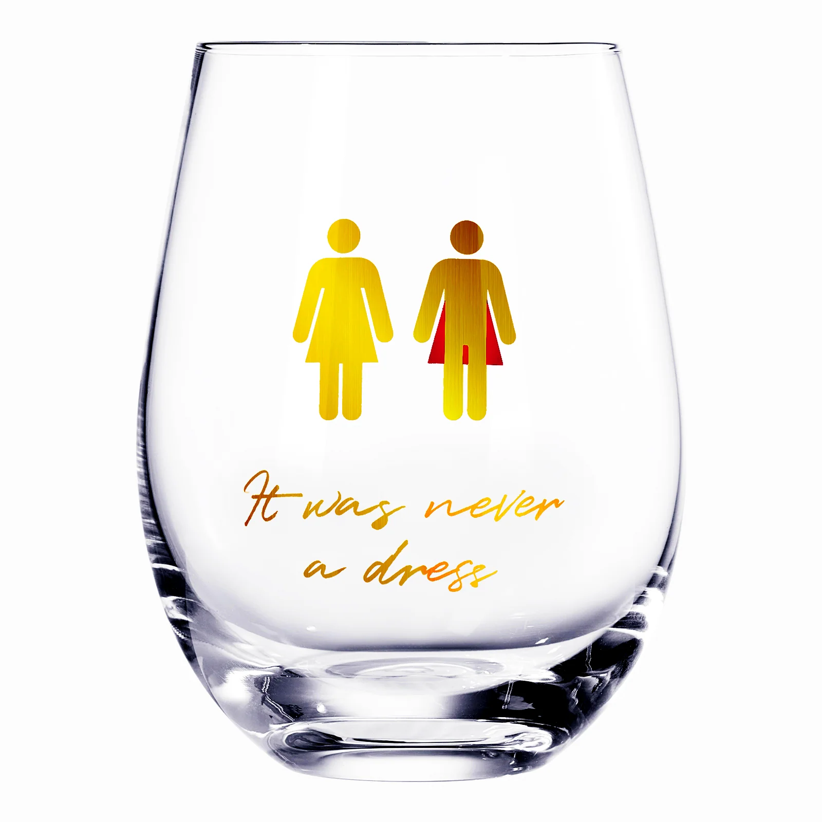 It Was Never a Dress, It Was Always a Cape Wine Glass - Keen Glass Solutions